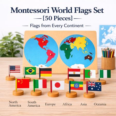 Montessori World Flags Set (50 Pieces)