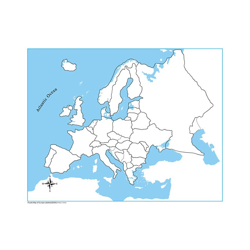 Unlabeled Europe Control Map - PP Plastic