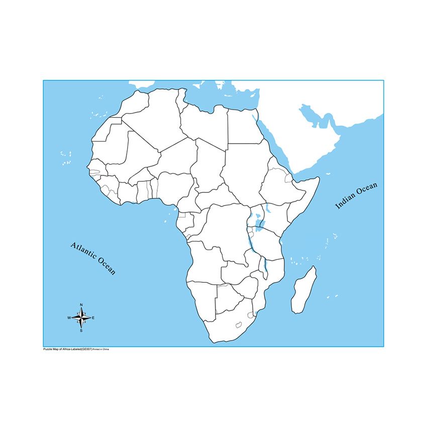 Unlabeled Africa Control Map - PP Plastic