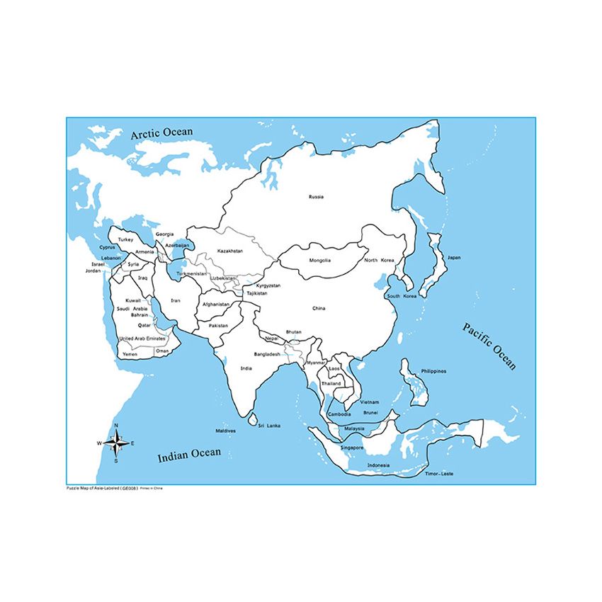 Labeled Asia Control Map PP Plastic