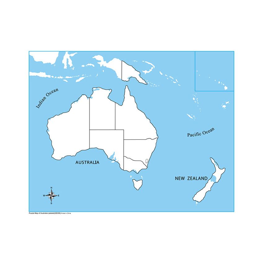 Unlabeled Australia Control Map - PP Plastic