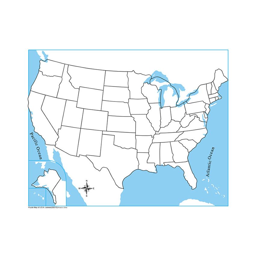 Unlabeled USA Control Map - PP Plastic