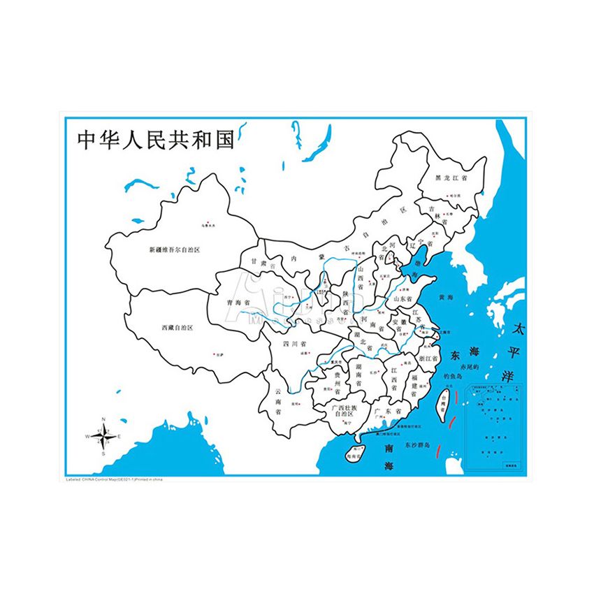 Labeled China Control Map