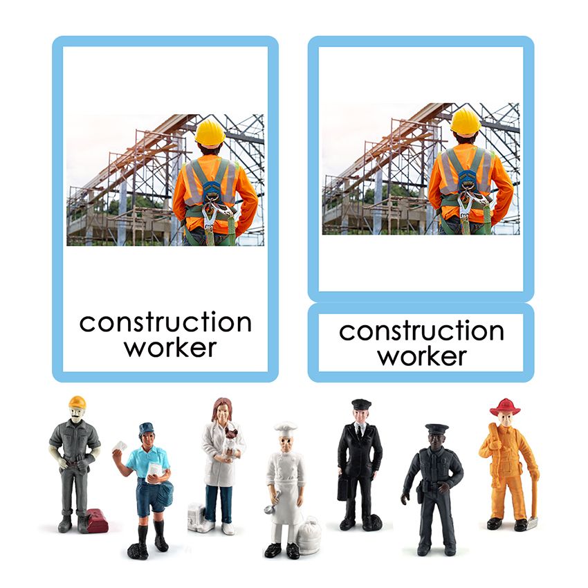 People At Work 3 Part Cards (PP Plastic) With Objects