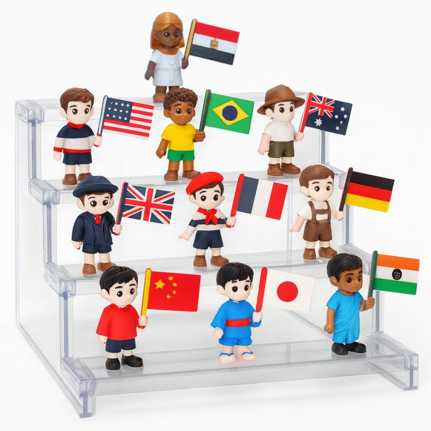 Children Around the World with Flags – Starter Set (10 Boys)