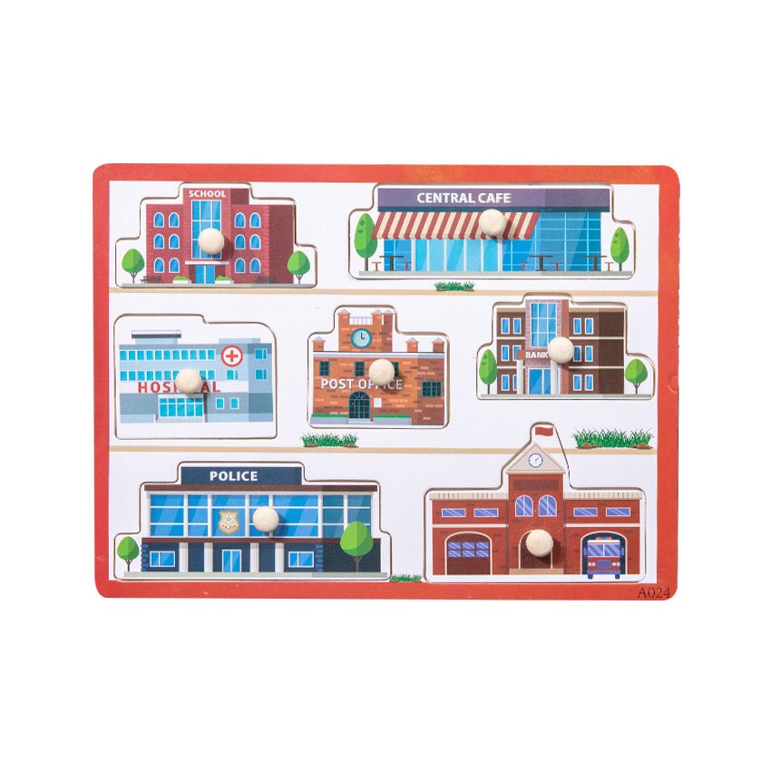 Wooden Community Places Puzzle