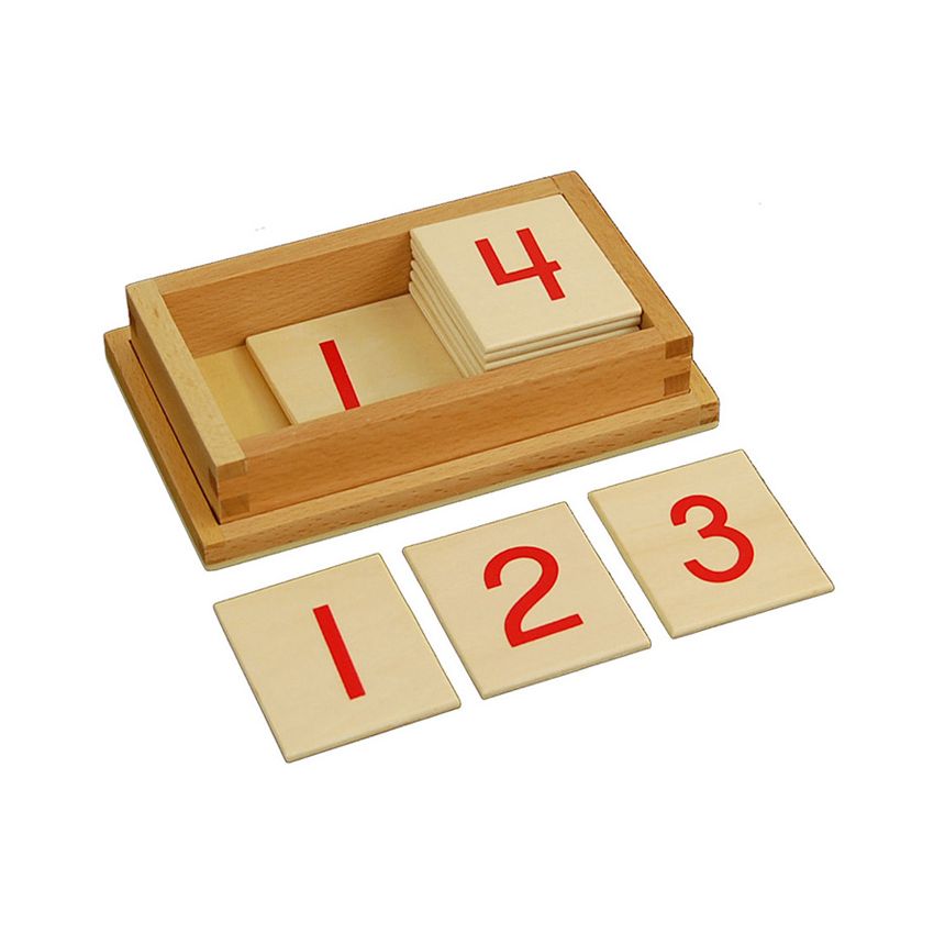 Printed Numeral Wooden Cards With Box