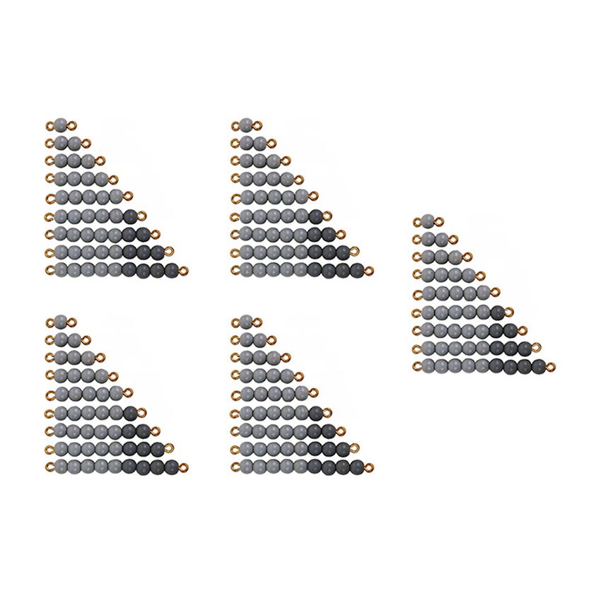 5 Sets Of 1 - 9 Gray Bead Bars