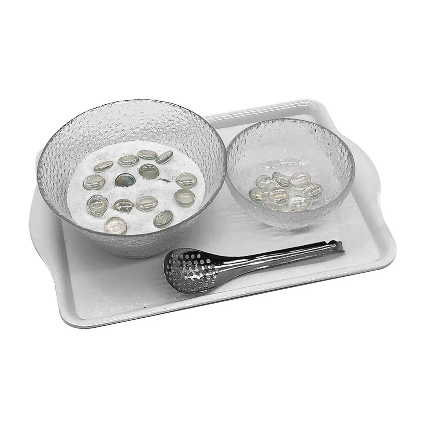 Transfer Of Glass Balls Using A Strainer