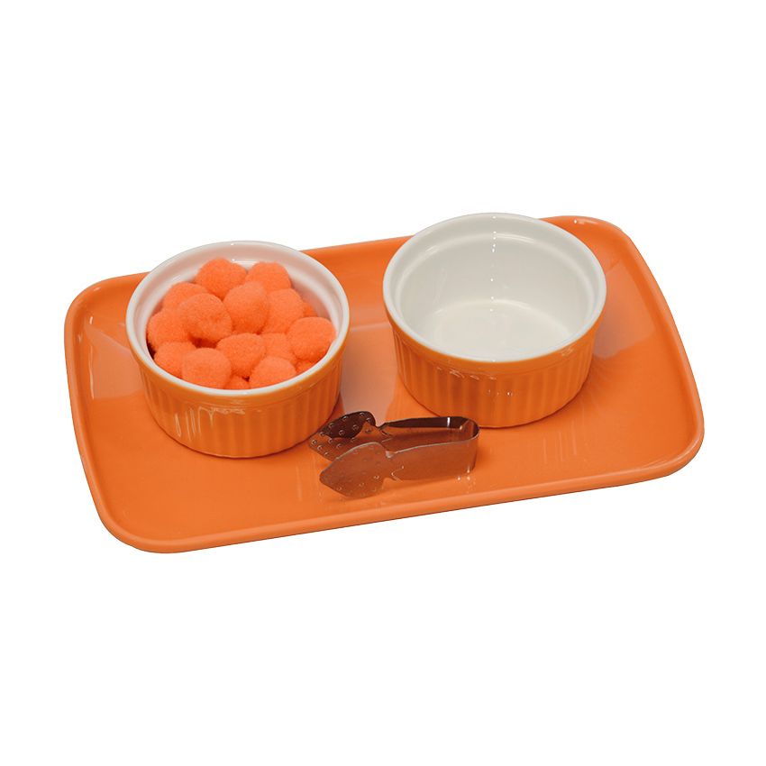 Transfer of Pom-Poms Using Strawberry Huller