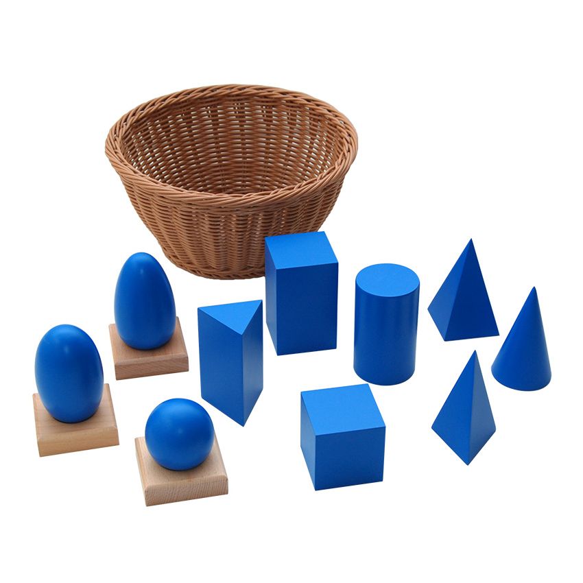 Geometric Solids, Stands with Woven Basket