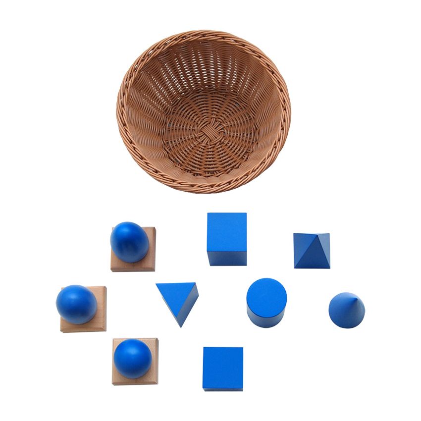 Geometric Solids, Stands with Woven Basket