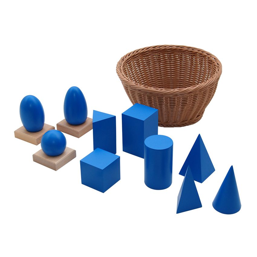 Geometric Solids, Stands with Woven Basket
