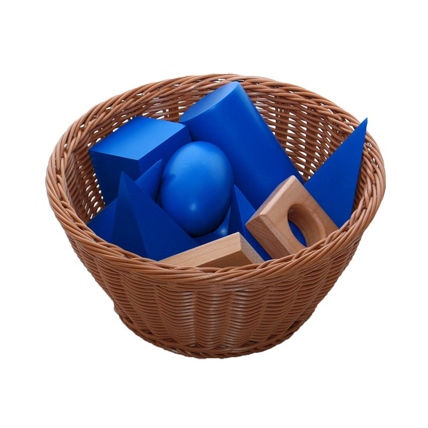 Geometric Solids, Stands with Woven Basket