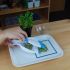 Crumbing A Table With Plastic Tray (Blue Tapes not included)