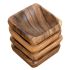 Square Wooden Bowl - 4 inch - Set of 4 in Abaca Net