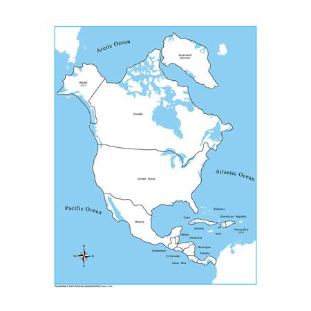 Labeled North America Control Map - PP Plastic