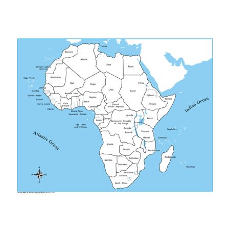 Labeled Africa Control Map - PP Plastic