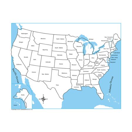 Labeled USA Control Map - PP Plastic
