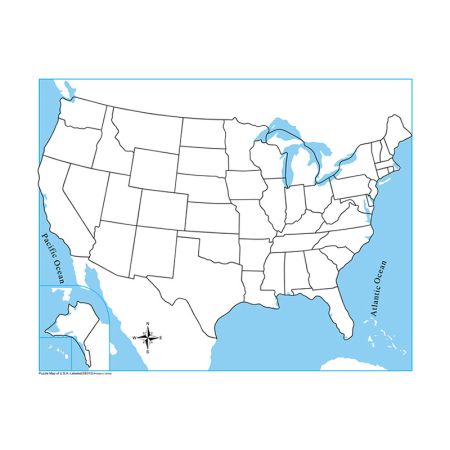 Unlabeled USA Control Map - PP Plastic