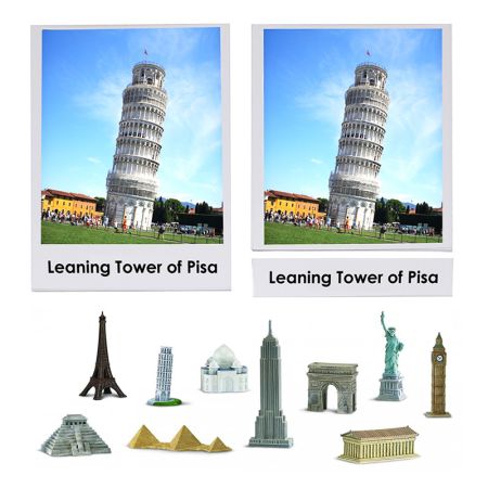 Famous Landmarks 3 Part Cards (PP Plastic) With Objects
