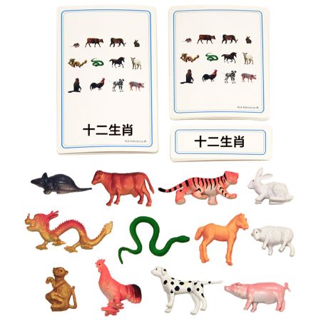 Chinese Zodiac 3 Part Cards With Objects - Chinese Version