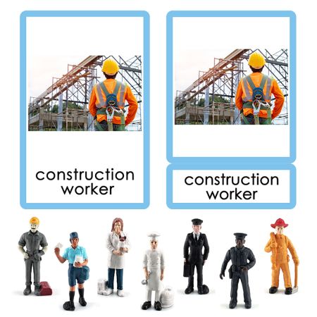 People At Work 3 Part Cards (PP Plastic) With Objects