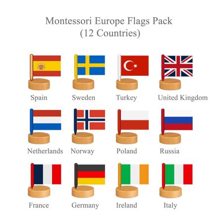Montessori Europe Flags Pack – 12 Countries