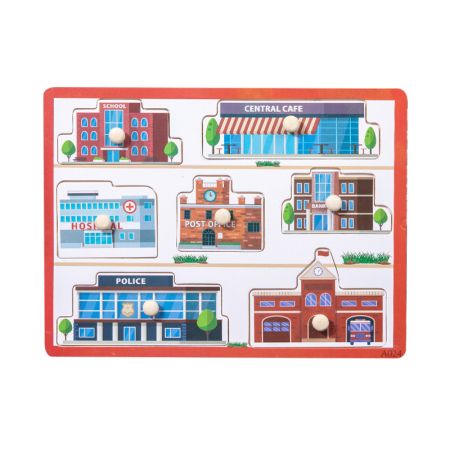 Wooden Community Places Puzzle