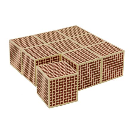 9 Wooden Thousand Cubes