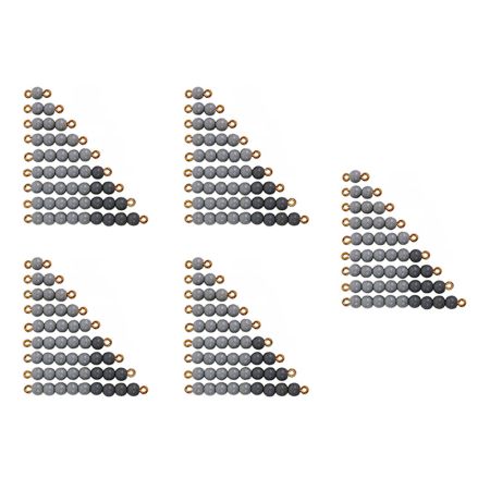 5 Sets Of 1 - 9 Gray Bead Bars