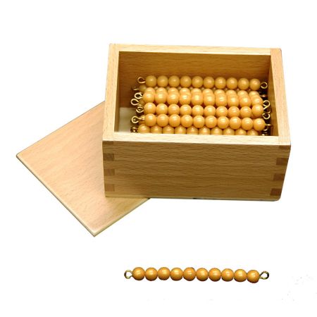 45 Golden Bead Bars Of 10 With Box