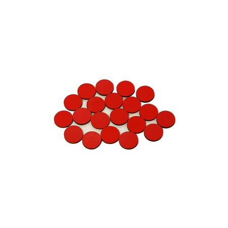 Set Of 20 Red Wooden Counters