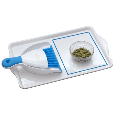 Crumbing A Table With Plastic Tray (Blue Tapes not included)