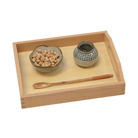 Bean Transfer Using A Long Spoon