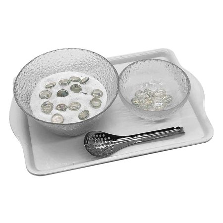 Transfer Of Glass Balls Using A Strainer