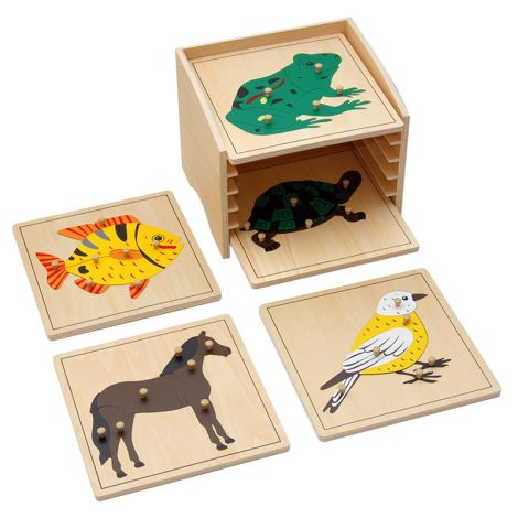 Animal Puzzle Cabinet With 5 Puzzles