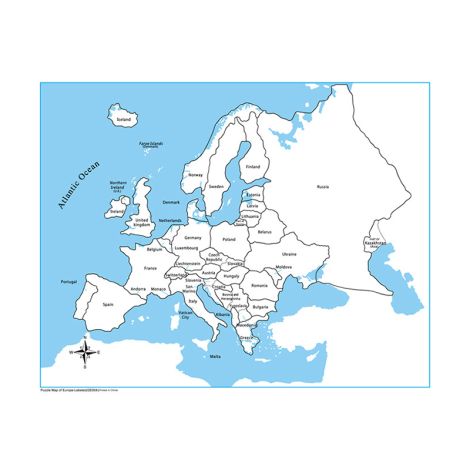 Labeled Europe Control Map - PP Plastic