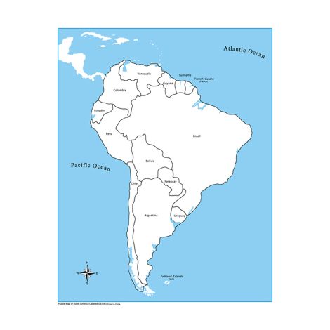 Labeled South America Control Map