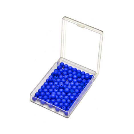 100 Blue Beads With Box