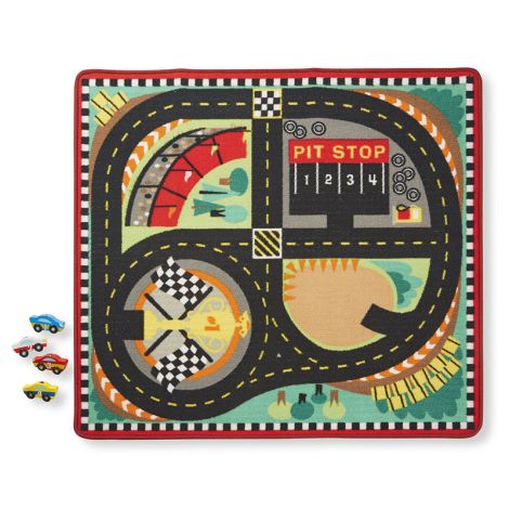 Round The Speedway Race Track Rug & Car Set