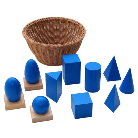 Geometric Solids, Stands with Woven Basket